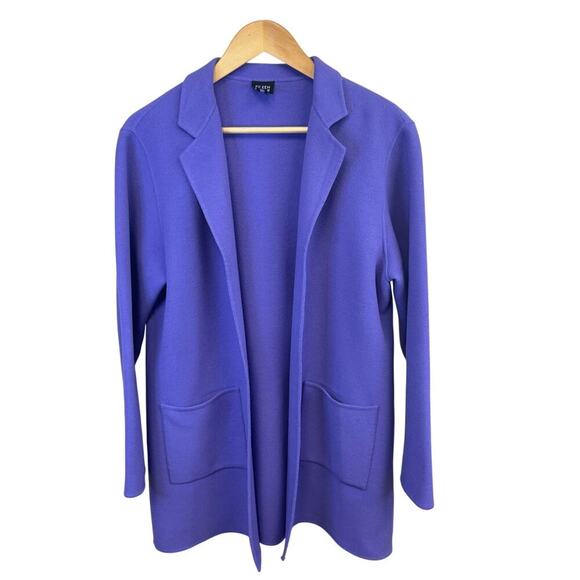 Eileen Fisher Purple Wool Cashmere Blend Open Front Jacket Cardigan Women's M - Picture 1 of 13